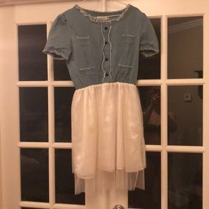 Size L jean and tulle dress.